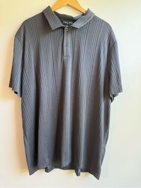 Paul Jones Men’s Gray Pleated Polo Shirt by Paul Jones